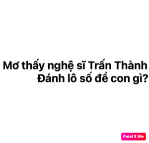 Mơ thấy nghệ sĩ Trấn Thành đánh lô số đề con gì?