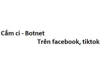 Cắm ci - Botnet trên facebook, tiktok có nghĩa là gì?