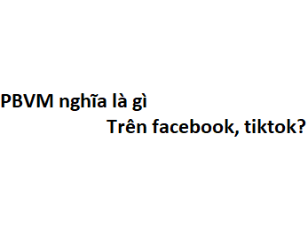 PBVM nghĩa là gì trên facebook, tiktok? viết tắt của từ gì?