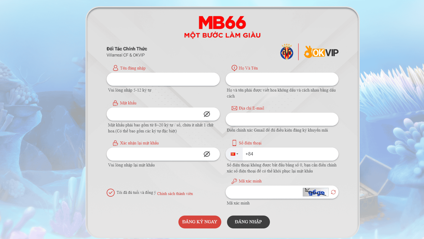 Đăng ký Mb66 với vài thao tác đơn giản