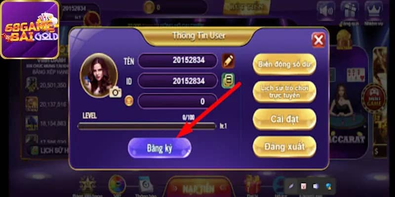 Đăng ký tài khoản hội viên sân chơi chơi game thả ga