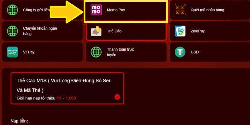 Phương thức nạp tiền qua ví điện tử được nhiều cược thủ lựa chọn