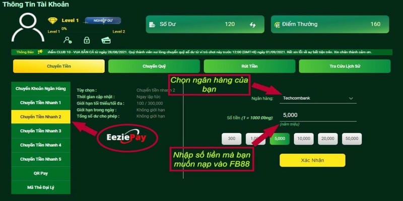 Các phương thức phổ biến khi nạp tiền FB88 Các phương thức phổ biến khi nạp tiền FB88