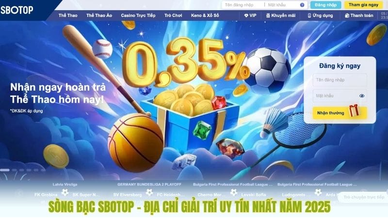 Sòng Bạc SBOTOP - Địa Chỉ Giải Trí Uy Tín Nhất Năm 2025