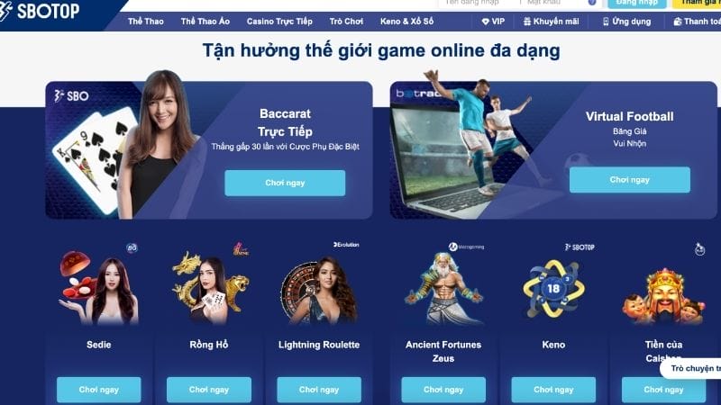 Tổng hợp các tựa game cực hot năm 2025 do sòng bạc SBOTOP cung cấp Tổng hợp các tựa game cực hot năm 2025 do sòng bạc SBOTOP cung cấp