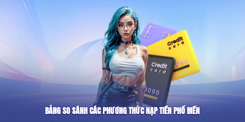 Bảng so sánh các phương thức nạp tiền phổ biến Bảng so sánh các phương thức nạp tiền phổ biến