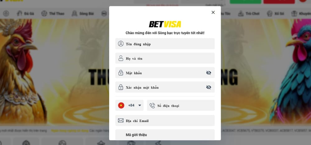Hướng dẫn đăng ký tài khoản tại nhà cái Betvisa chi tiết Hướng dẫn đăng ký tài khoản tại nhà cái Betvisa chi tiết