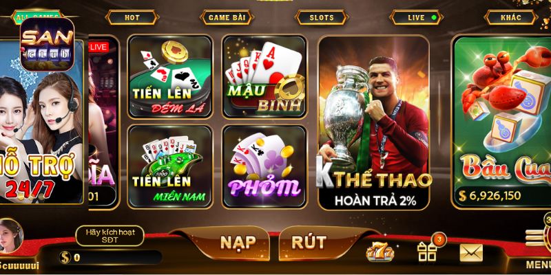 Casino Sanclub - Đẳng cấp như Las Vegas ngay trên màn hình