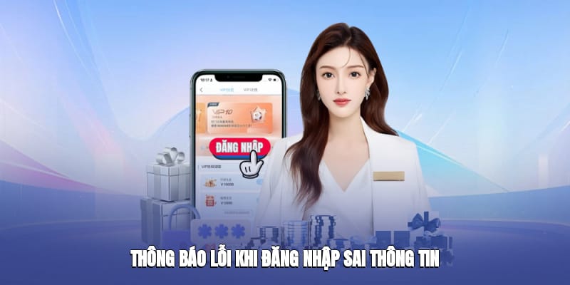 Thông báo lỗi khi đăng nhập sai thông tin