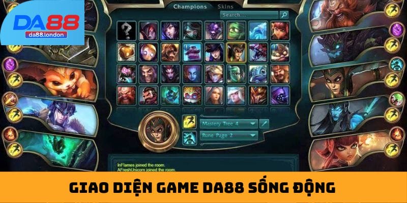 Giao diện game DA88 sống động