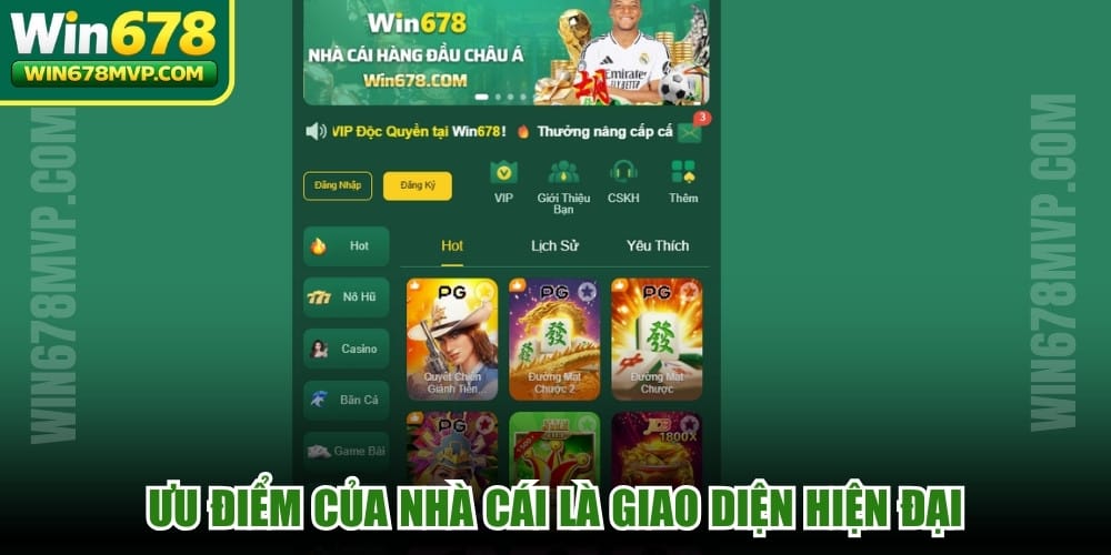 Ưu điểm của nhà cái là giao diện hiện đại, tốc độ truy cập siêu nhanh