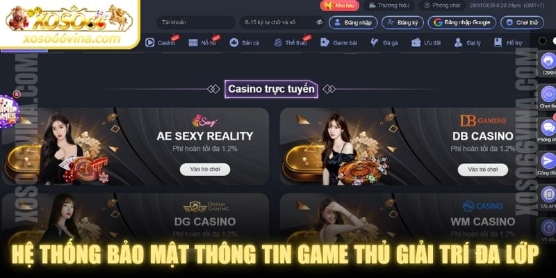 Hệ thống bảo mật thông tin game thủ giải trí đa lớp SSL 128-bit