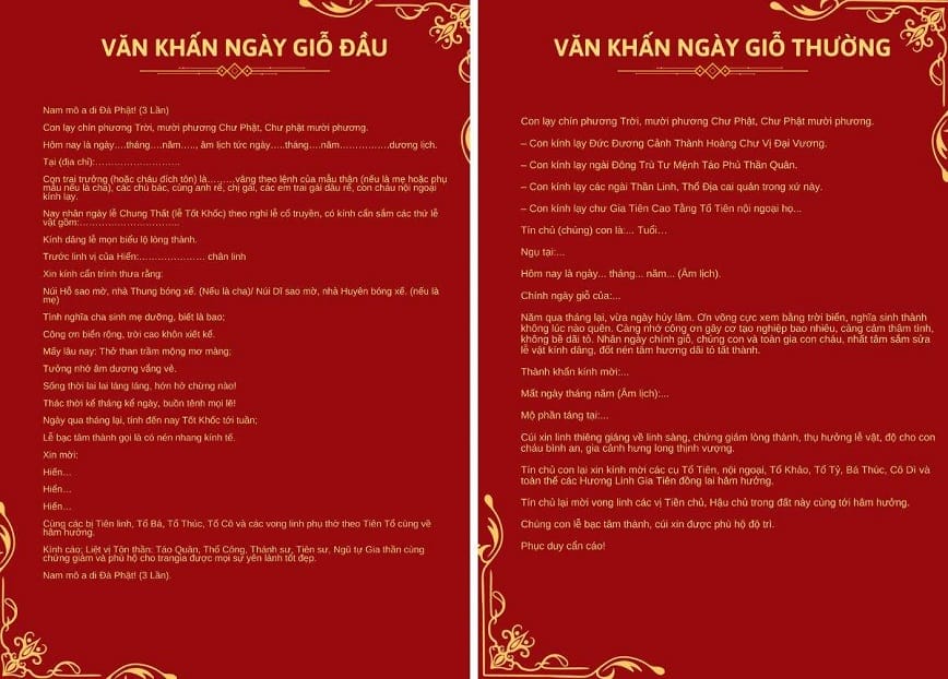 Văn khấn ngày giỗ bố mẹ, ông bà, tổ tiên