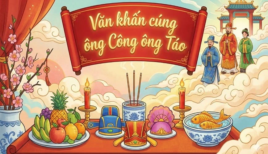 Văn khấn 23 tháng chạp ông Công ông Táo