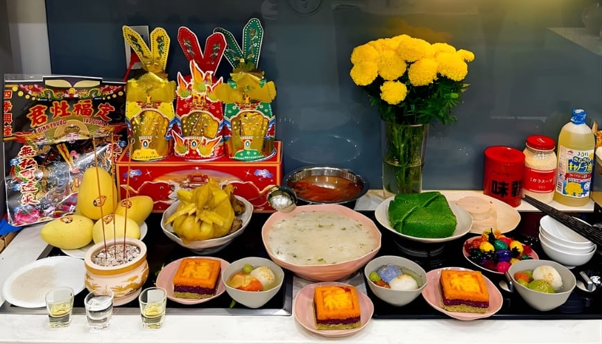 Cúng mùng 1 thổ công mâm cơm chay thanh tịnh