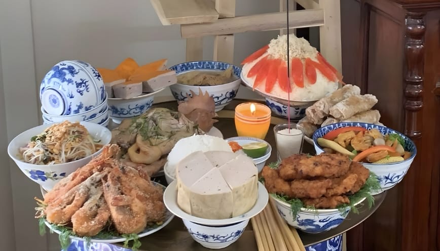 Mâm lễ tươm tất cúng thổ công 30 tết