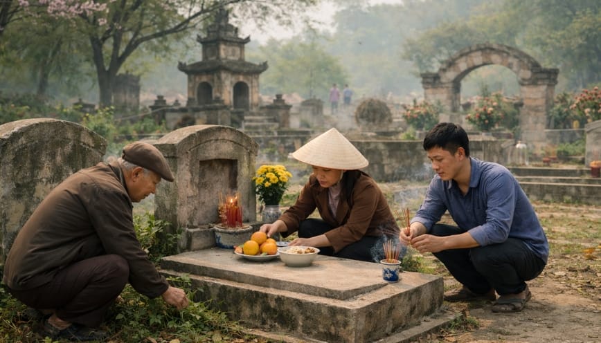Thực hiện lễ khấn theo từng bước đầy đủ