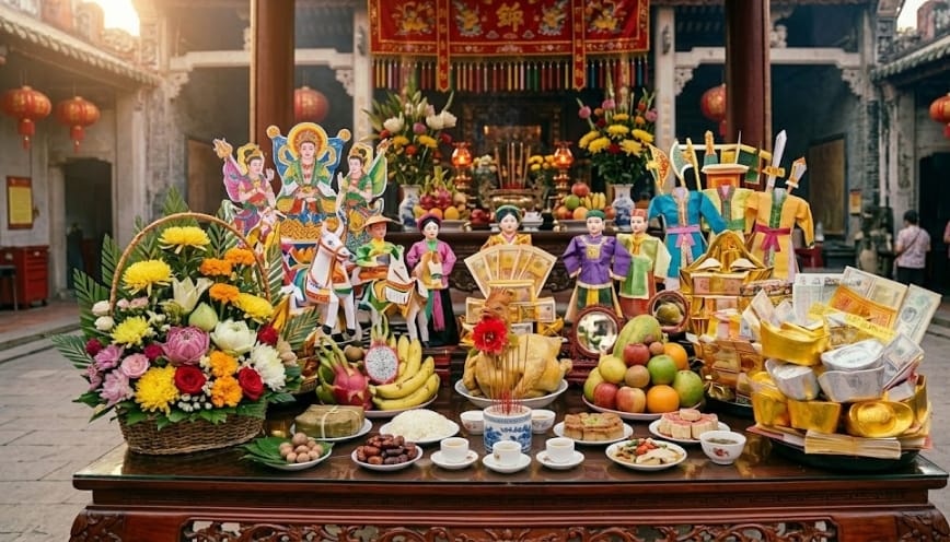 Lễ vật chuẩn bị dâng lên Cô Chín
