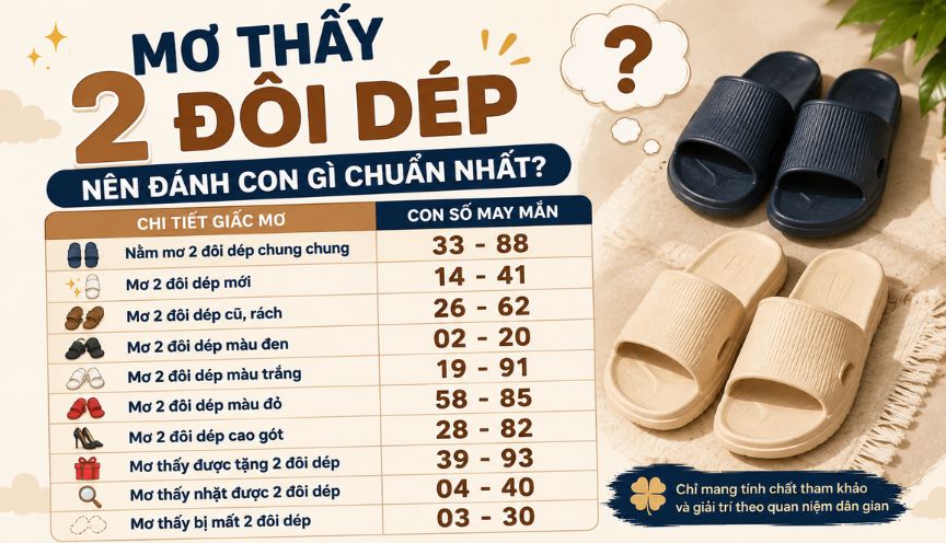 Mơ thấy được 2 đôi dép nên đánh con gì chuẩn nhất?