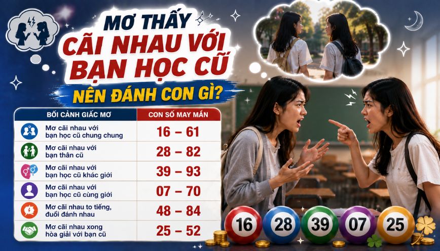 Mơ cãi nhau với bạn học cũ nên đánh con gì?