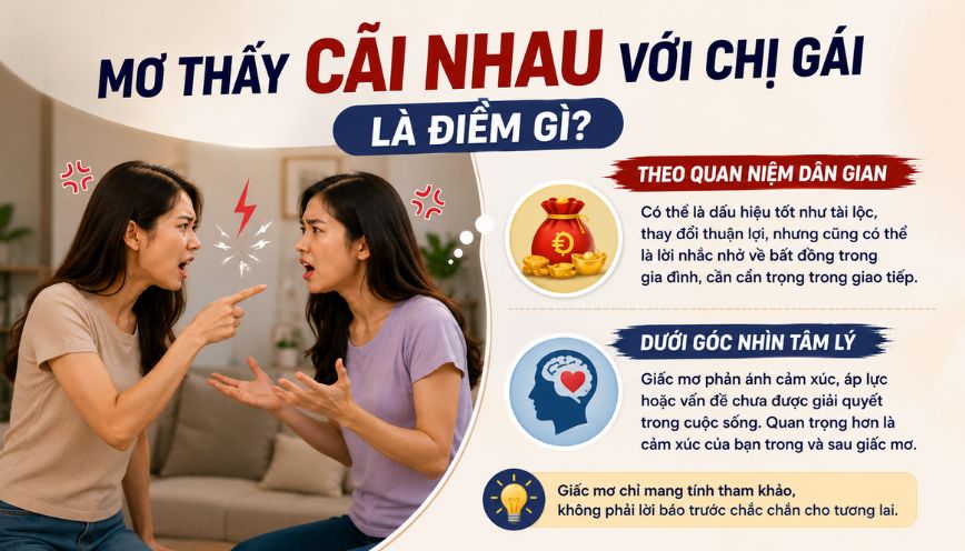 Mơ cãi nhau với chị gái là điềm gì?