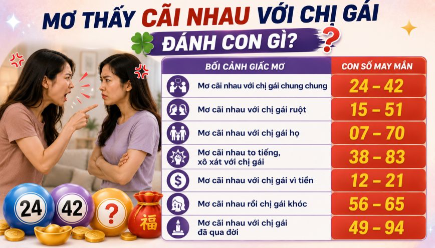 Mơ thấy cãi nhau với chị gái nên đánh con gì?