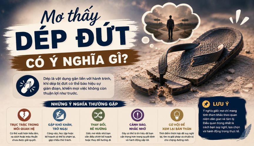 Mơ dép đứt có ý nghĩa gì?