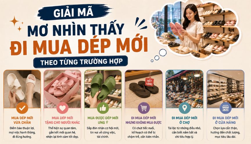Giải mã mơ nhìn thấy đi mua dép mới theo từng trường hợp