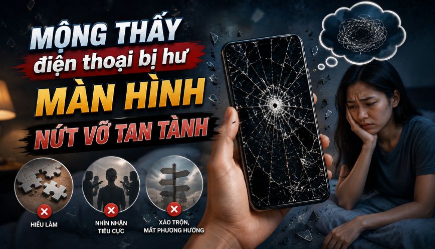 Mộng thấy điện thoại bị hư màn hình, nứt vỡ tan tành