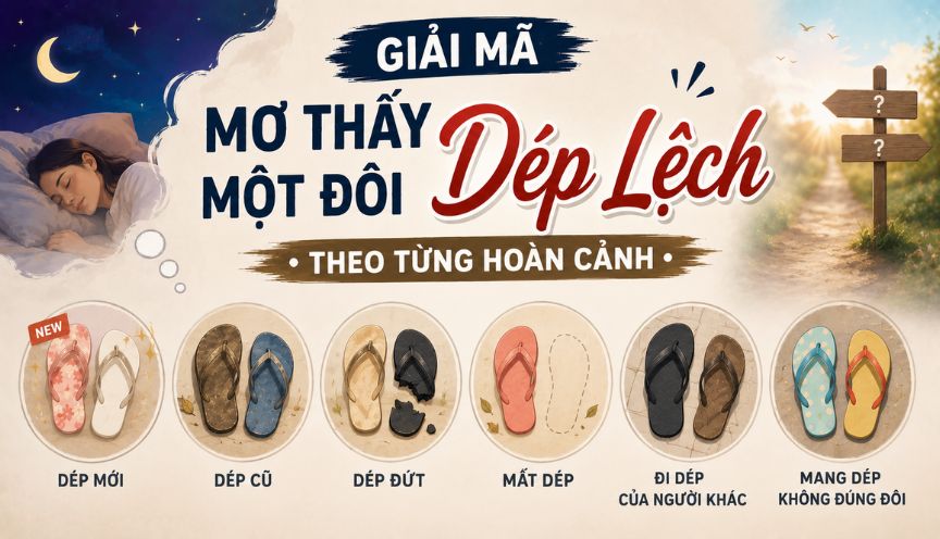 Giải mã mơ đôi dép lệch theo từng hoàn cảnh