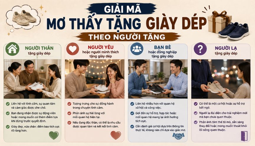 Giải mã mơ được tặng giày dép theo người tặng