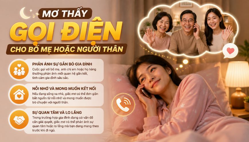 Mơ thấy gọi điện cho bố mẹ hoặc người thân