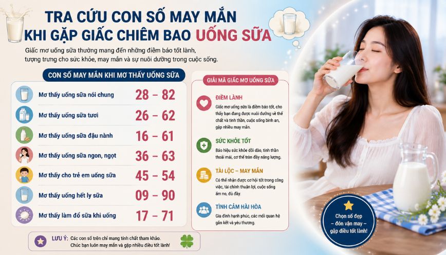 Tra cứu con số may mắn khi gặp giấc chiêm bao uống sữa