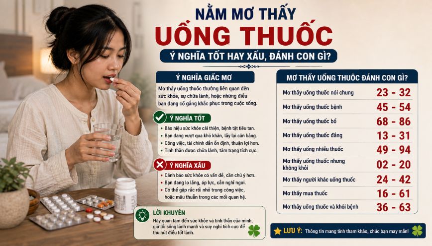 Nằm mơ thấy uống thuốc ý nghĩa tốt hay xấu, đánh con gì?