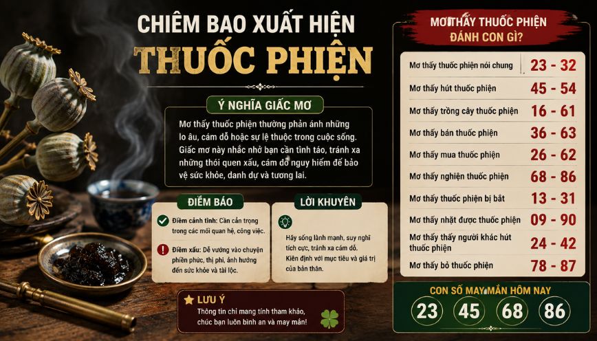 Chiêm bao xuất hiện thuốc phiện