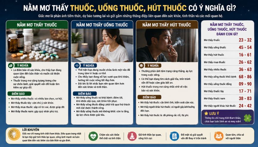 Nằm mơ thấy thuốc, uống thuốc, hút thuốc có ý nghĩa gì?